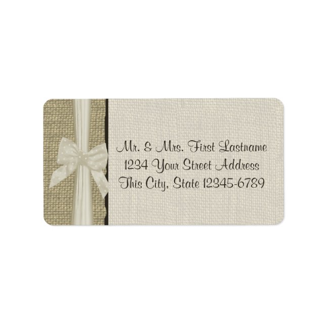 Burlap and Bow Rustic Country Label (Front)