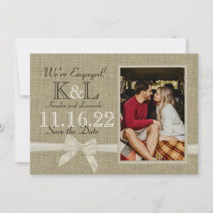 Burlap and Bow Rustic Country Save the Date