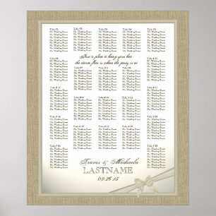 Burlap and Bow Wedding Seating Chart