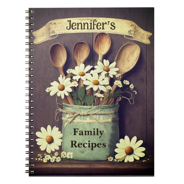 Burlap and Daisies Notebook (Front)