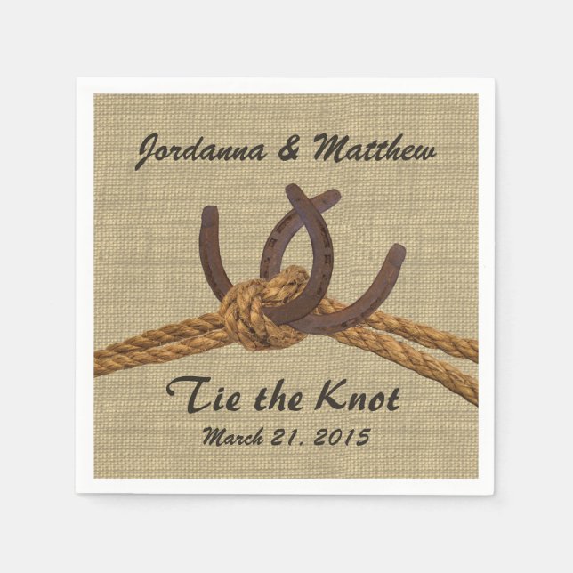 Burlap and Horseshoes Napkin (Front)