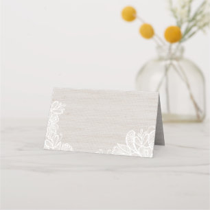 Burlap and Lace Place Card