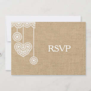 Burlap and Lace RSVP Invitation