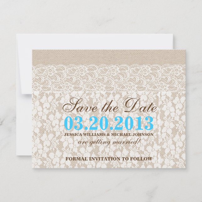Burlap and Lace | Save the Date (Front)