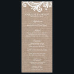 Burlap and Lace Wedding Menu Cards<br><div class="desc">Romantic burlap and lace wedding menu cards.</div>