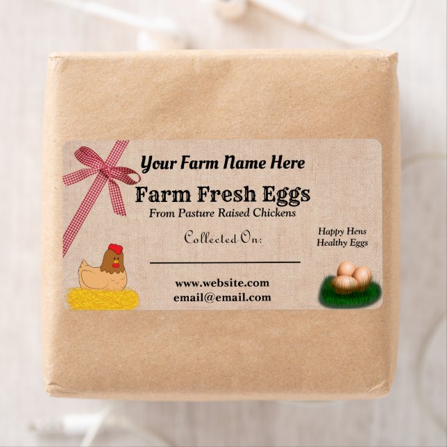 Burlap and Plaid Farm Fresh Chicken Eggs (Insitu)
