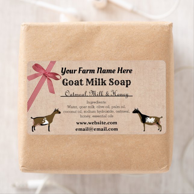 Burlap and Plaid Goat Milk Soap Label - Nigerian (Insitu)