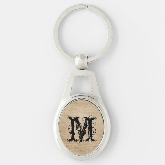 Burlap Background Key Ring (Front)