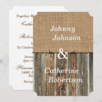 Burlap Barnwood Barbed Wire Invitation