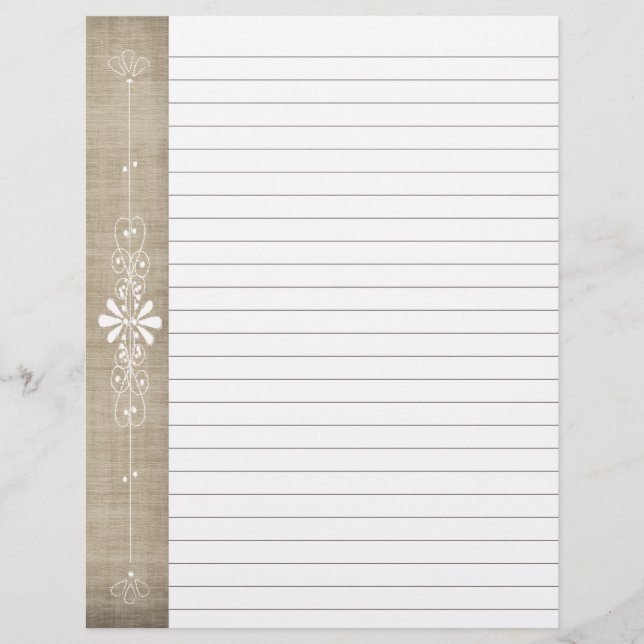 Burlap Board Border Brown | White Lined Pages (Front)