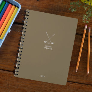 Burlap Brown Golf Club Personal Weekly Planner