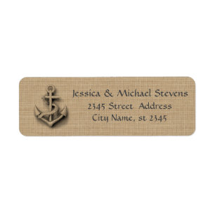 Burlap chic rustic wedding nautical anchor