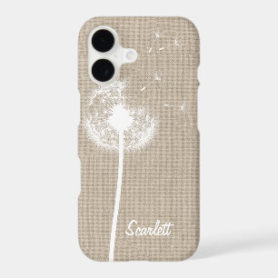 Burlap Dandelion Monogrammed iPhone 7 Plus Case