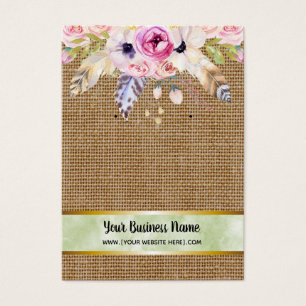 Burlap Flowers Boho Earring Display Cards