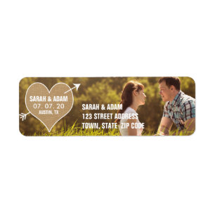 Burlap Heart Rustic Save the Date Address Label
