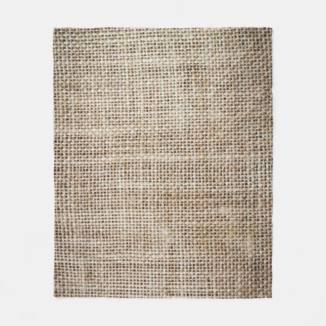Burlap Hessian Background Texture Fleece Blanket (Front)