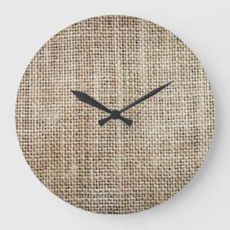 Burlap Hessian Background Texture Large Clock
