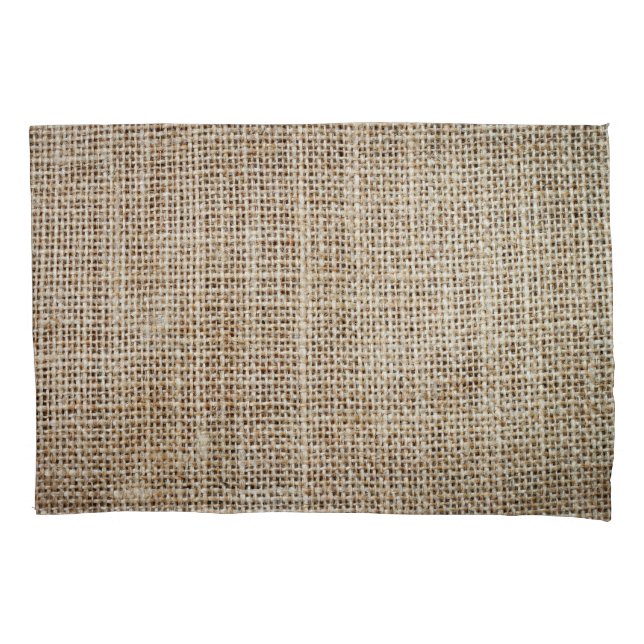 Burlap Hessian Background Texture Pillowcase (Front)