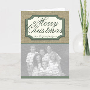 Burlap Holiday Photo Greeting