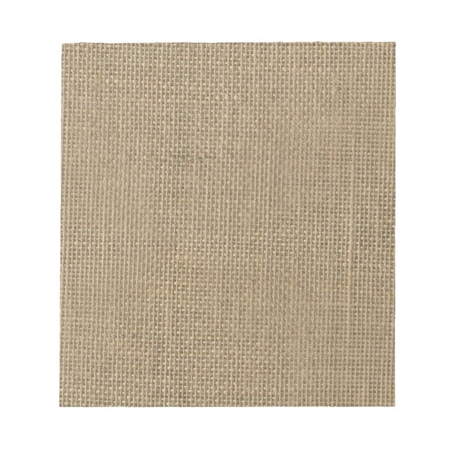 Burlap in Natural Beige Notepad (Front)