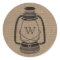 Burlap Inspired Monogram Oil Lantern Sticker