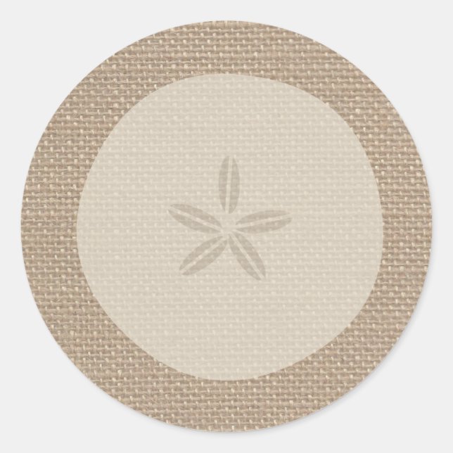 Burlap Inspired Sand Dollar Sticker (Front)