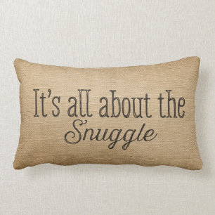 Burlap Its all about the Snuggle Lumbar Cushion