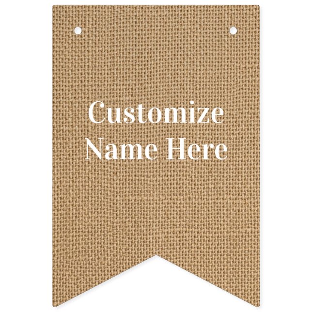 Burlap Jute Bunting Customize Bunting Flags (First Flag)