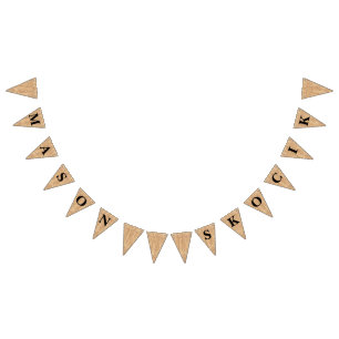 Burlap Jute Bunting "Names" Wedding