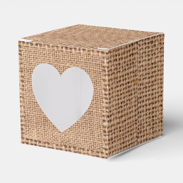 Burlap Jute Favour Favour Box (Front Side)