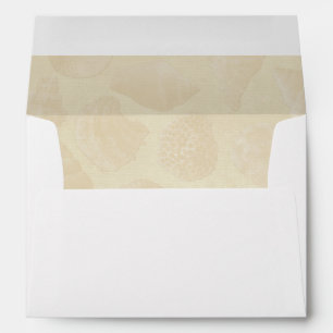 Burlap Lace and Sea Shell Wedding Envelope
