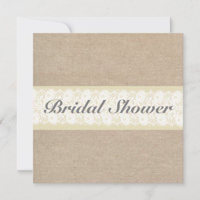 Burlap & Lace Bridal Shower Invitation (Front)
