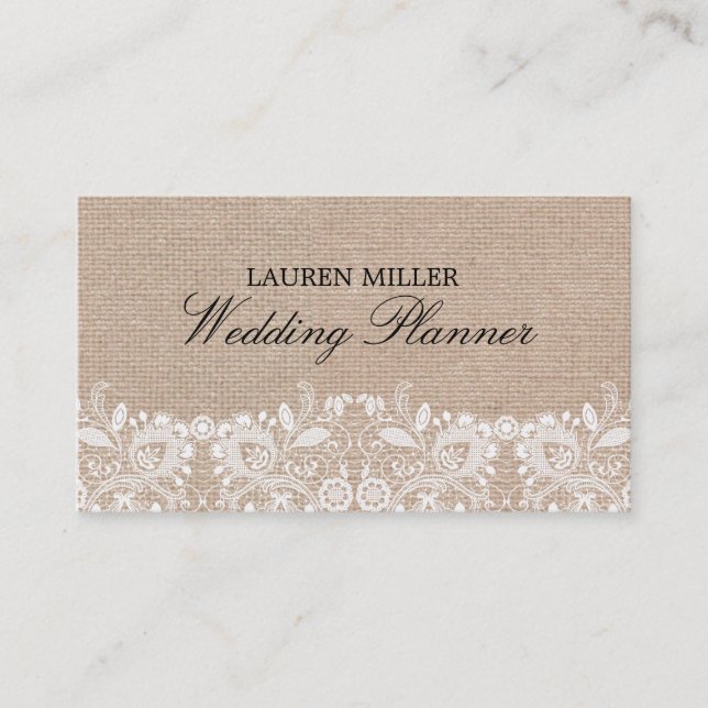 Burlap & Lace Business Card (Front)