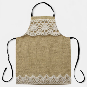 Burlap, lace fabric texture. apron