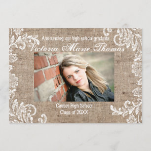 Burlap & Lace - Graduation Announcement