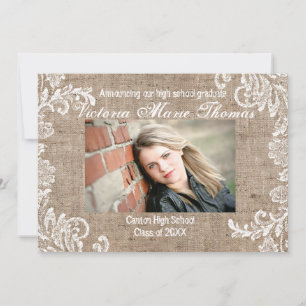 Burlap & Lace - Graduation Announcement