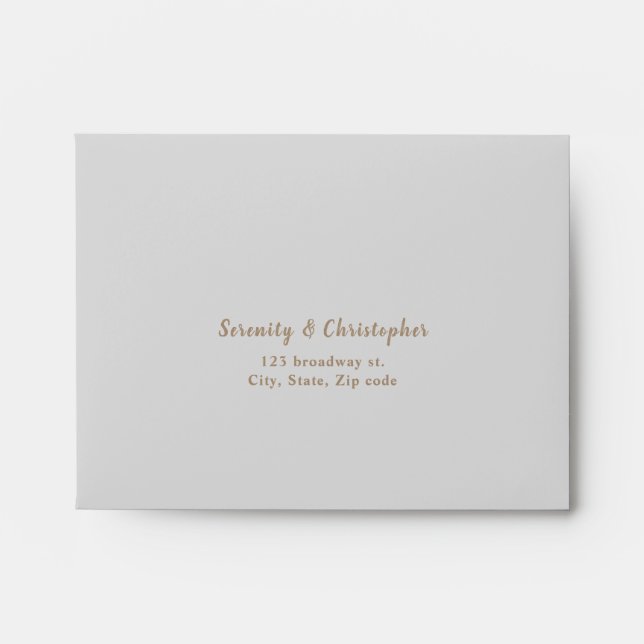 Burlap Lace silver glitter liner Wedding RSVP Envelope (Front)