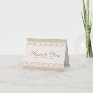 Burlap & Lace Thank You Card
