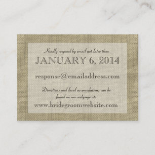 Burlap Look Insert card