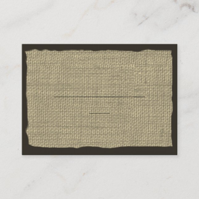 Burlap Look Seating Cards (Front)
