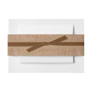 Burlap Look Wedding Belly Band Invitation Belly Band