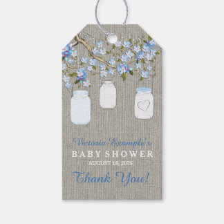 Burlap Mason Jar Baby Shower Gift Tags