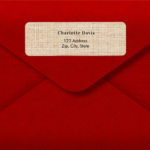 Burlap monogram return address 