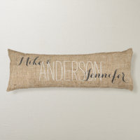 Burlap Personalise Wedding Names Date Gift
