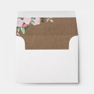 Burlap Pink Peonies Envelope Liner