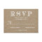 Burlap RSVP Rustic Typography Wedding Reply