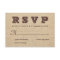 Burlap RSVP Rustic Wedding Reply