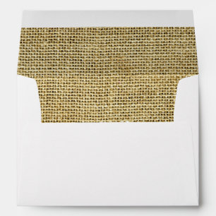 Burlap Rustic Beige Inspired Clean Modern White Envelopes