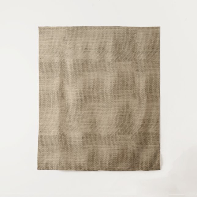 Burlap Rustic Photo Textured Wedding Backdrop Tapestry (Front)