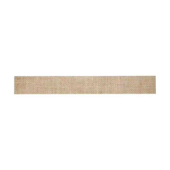 Burlap Rustic Wedding Faux Photo Texture Invitation Belly Band (Flat)